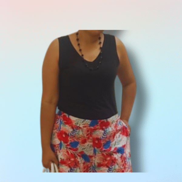 Molde Camiseta Cuello V sin mangas, XS a 6XL - Imagen 2