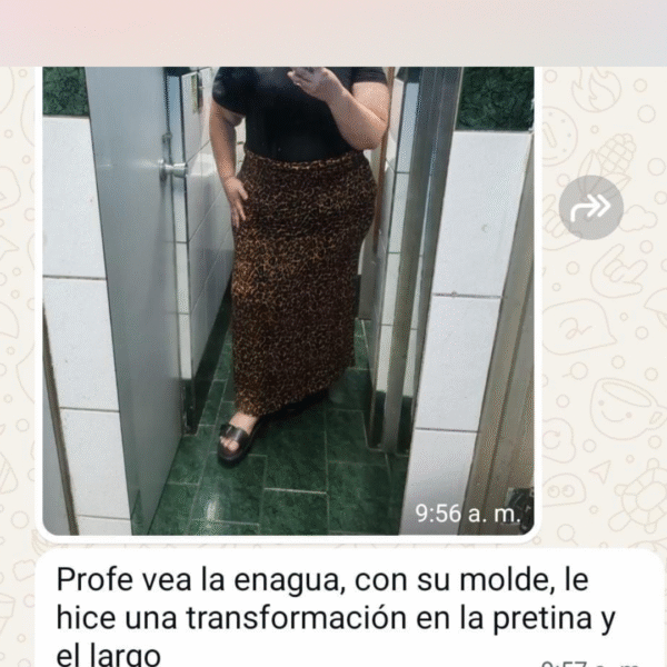 Molde Falda Recta stretch, Tallas S hasta 5XL - Imagen 4
