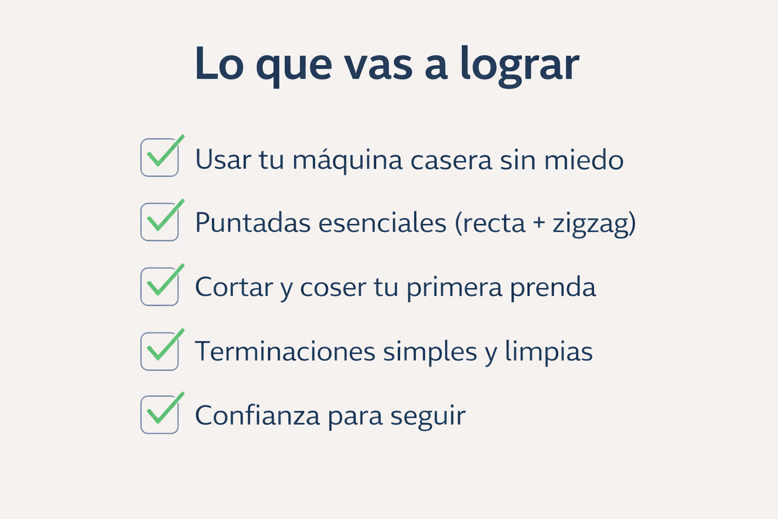 Checklist - lo que vas a lograr